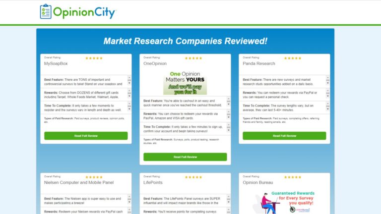 Earn Cash By Taking Surveys With Opinion City