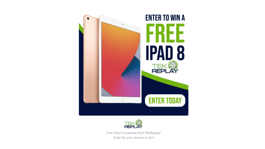 Win A $250 IPad 8 From TekReplay